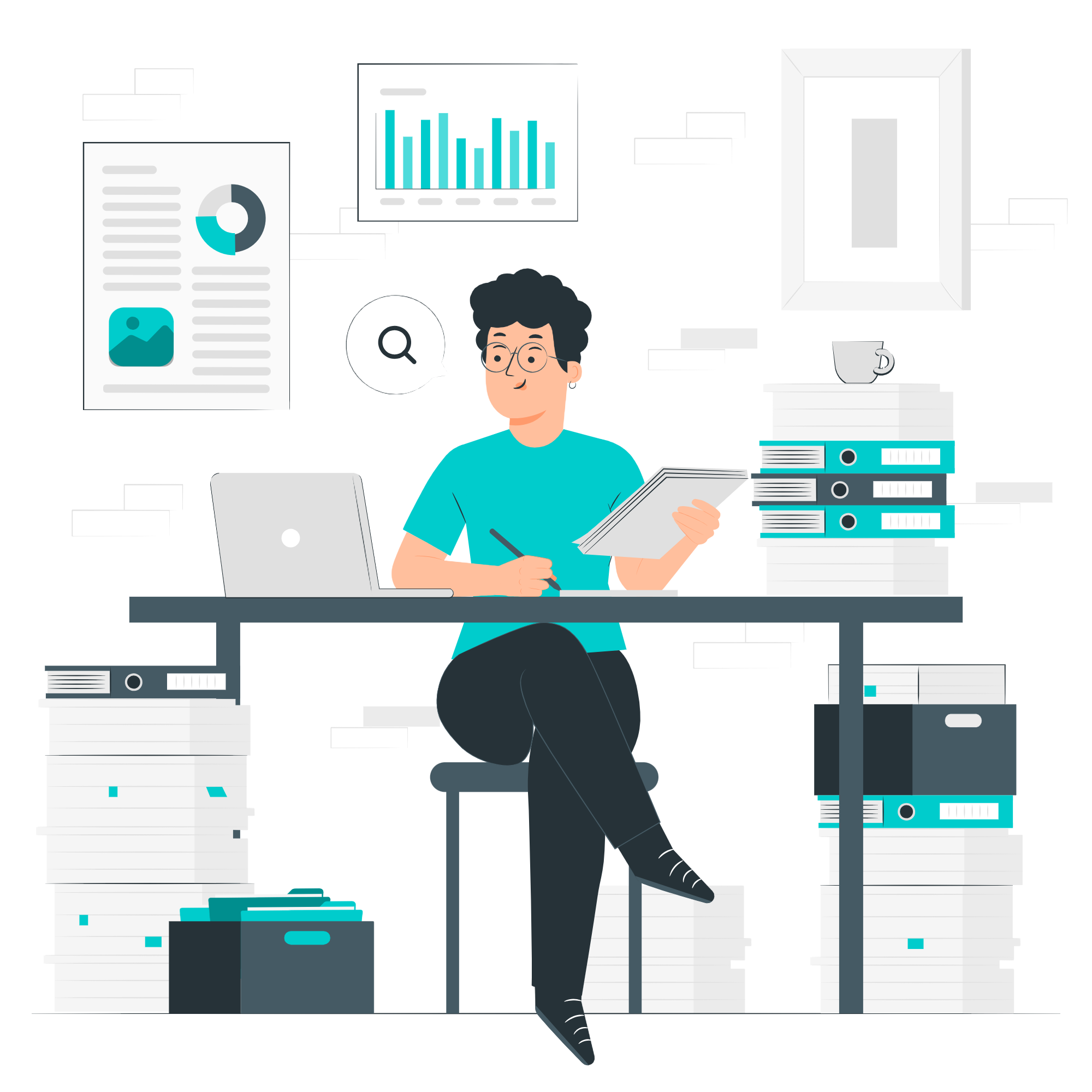 Illustration of business professionals collaborating