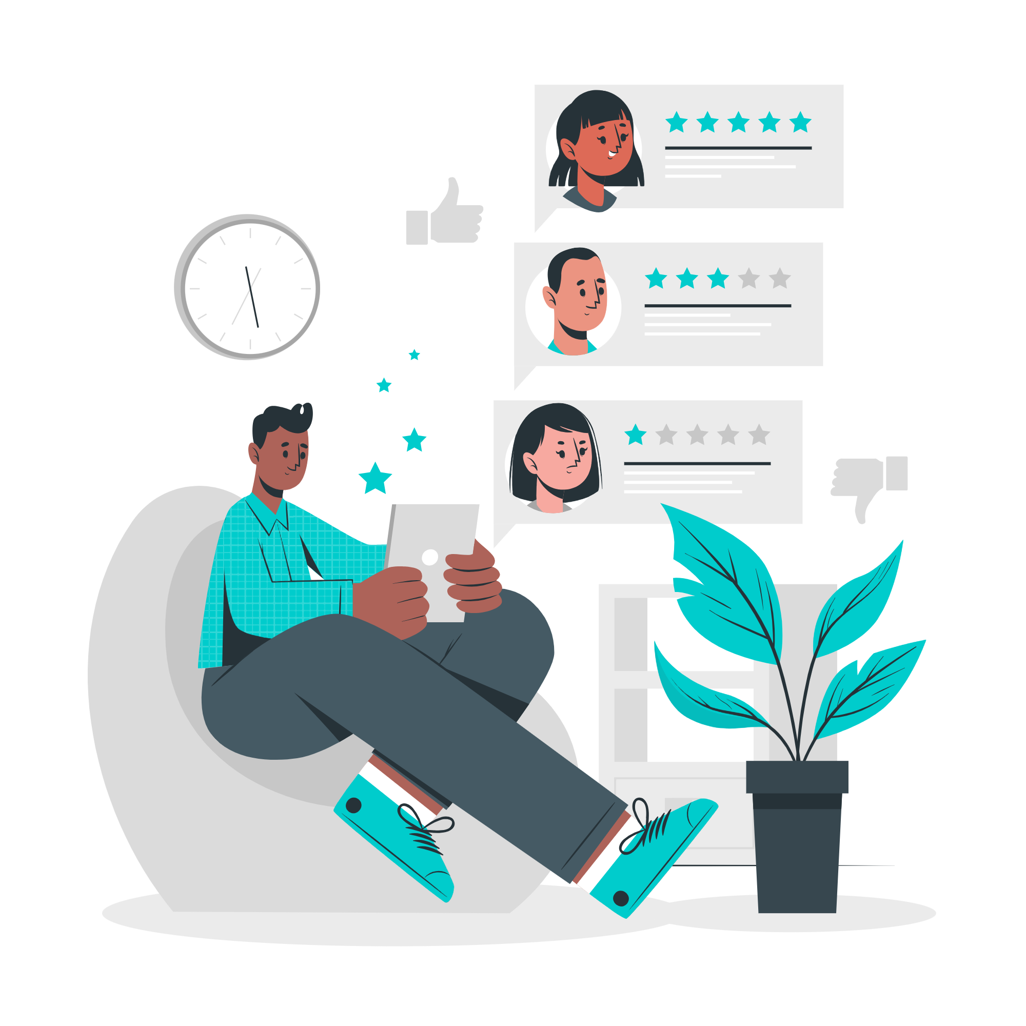 Illustration of an expert peer-reviewer conducting a review